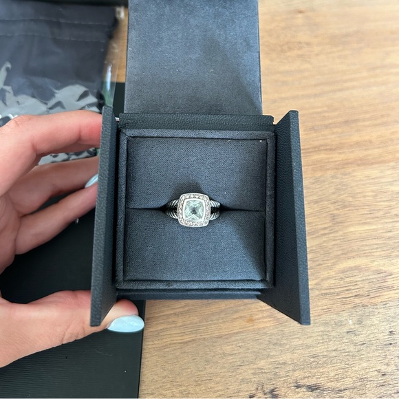 Petite Albion® Ring with Prasiolite and Diamonds, size 5.5 - Picture 3 of 5